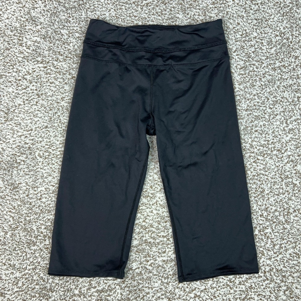 Lululemon Pants Womens 4 Black Capri Leggings‎ Wide Waistband Yoga Gym Sport